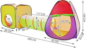 IGLO tent for children + tunnel + 200 balls (WNDR11755)