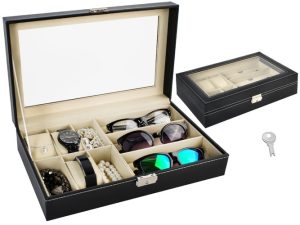 Organizer for watches and glasses, black (WNDR13616)