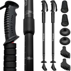 Black trekking poles + accessories - set of 2 (WNDR13815)