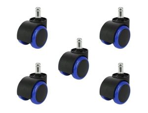 Office chair wheels - 5 pcs - blue (WNDR13988)