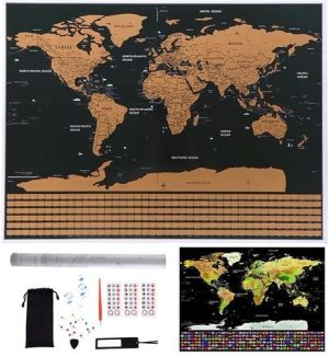 World map - scratch card with flags + accessories (WNDR14053)