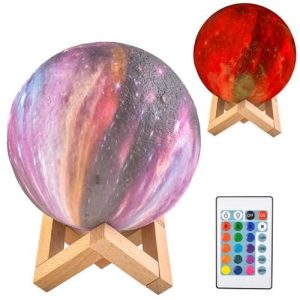 Bedside moon lamp 15cm, 16 colors (WNDR14060)