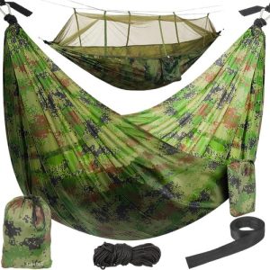 Tourist hammock Santiago Army 260x140cm Net (WNDR14578)