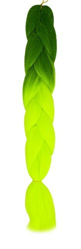 Synthetic hair ombre green / neon braids W10344 (WNDR14586)