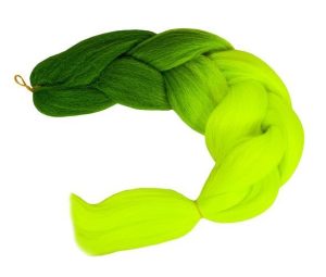 Synthetic hair ombre green / neon braids W10344 (WNDR14586)