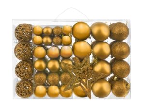 Christmas balls set of 100 pcs + golden star (WNDR14784)