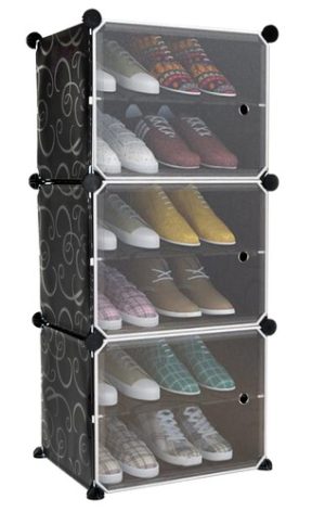 Iso Trade shoe cabinet 44.5 x 93 x 30 cm black (WNDR14801)