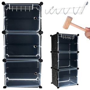 Iso Trade shoe cabinet 44.5 x 93 x 30 cm black (WNDR14801)