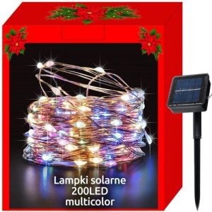 Solar Christmas lights - wires 200LED multicolor (WNDR14845)