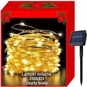 Solar Christmas lights - 200LED wires, white (WNDR14846)