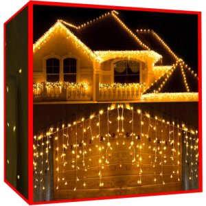 Christmas lights - icicles 300 LED warm white 31V (WNDR14899)