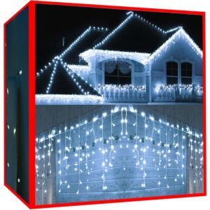 Christmas lights - icicles 300 LED cold white 31V (WNDR14900)