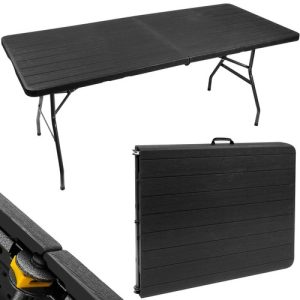 Folding garden table black 180 cm (WNDR15102)