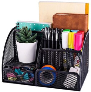 Desk organizer - 6 compartments - black (WNDR15371)