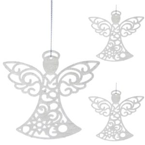 Christmas balls / pendants - angels - 3 pcs. (WNDR15563)