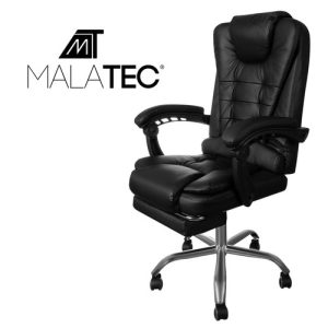 Office armchair with footstool eco leather - black (WNDR15567)