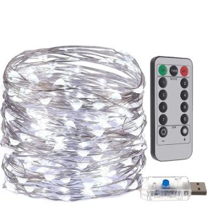 USB Christmas tree lights - 300 LED wires, cold white (WNDR15577)