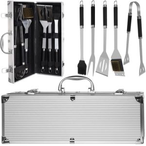 Barbecue utensils - set of 5 accessories + case (WNDR15918)