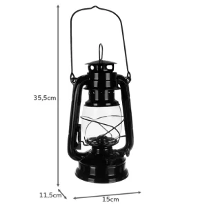 Black oil lamp 24cm (WNDR16176)