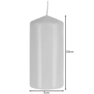 Candle cylinder white - set of 8 pcs. (WNDR16177)