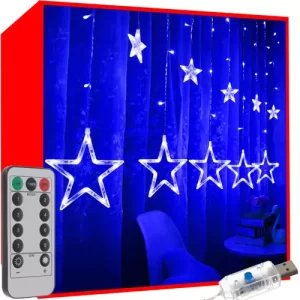 Light curtain 138 LED USB - cool white KŚ19752 (WNDR16223)