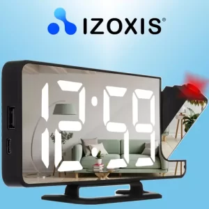 LED alarm clock with Izoxis 19576 projector (WNDR16294)