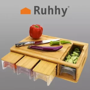 Bamboo board with Ruhha 20205 containers (WNDR16535)