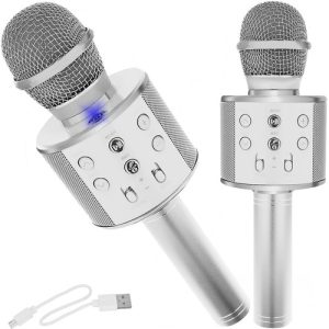 Karaoke microphone - silver Izoxis 22188 (WNDR16806)