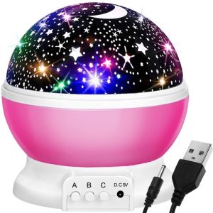 Lamp with a battery-operated projector pink 22192 (WNDR16835)