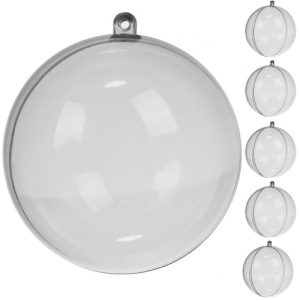 Transparent baubles 10 cm - set of 5 Ruhhy 22276 (WNDR16922)