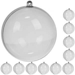 Transparent baubles 10 cm, set of 10 Ruhhy 22277 (WNDR16923)