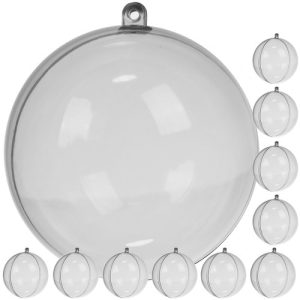 Transparent baubles 12 cm, set of 10 Ruhhy 22279 (WNDR16925)