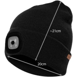 Winter hat with a flashlight - black Trizand 22663 (WNDR16996)