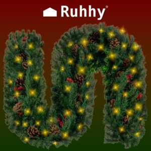 Christmas tree garland 2.7m with Ruhhy 22322 LED lights (WNDR17010)