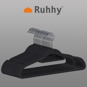 Clothes hanger 20 pieces - black Ruhhy 22536 (WNDR17021)