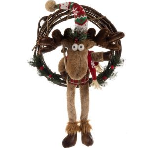 Christmas wreath on the door - reindeer Ruhhy 22316 (WNDR17056)