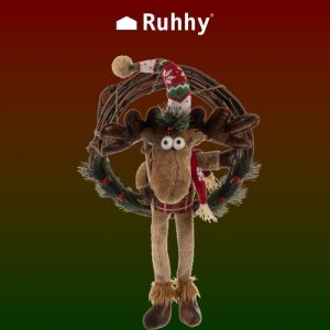 Christmas wreath on the door - reindeer Ruhhy 22316 (WNDR17056)