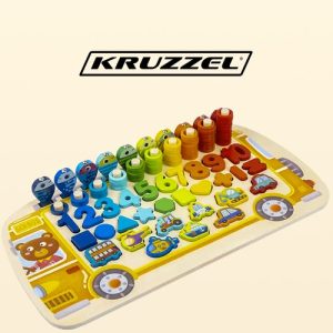 Wooden puzzle - sorter 6in1 Kruzzel 22636 (WNDR17119)