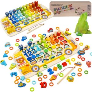 Wooden puzzle - sorter 6in1 Kruzzel 22636 (WNDR17119)