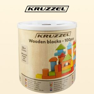 Wooden blocks - 100 pcs. Kruzzel 22666 (WNDR17220)