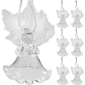 Transparent baubles - angels, 6 pcs. Ruhhy 22497 (WNDR17223)