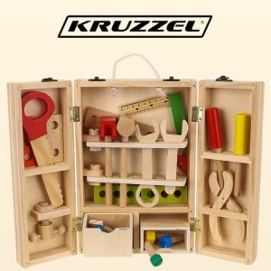 Box + set of wooden tools 22697 (WNDR17224)