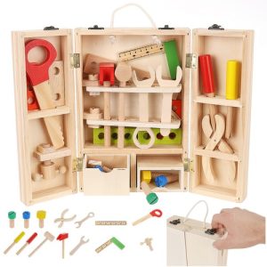 Box + set of wooden tools 22697 (WNDR17224)