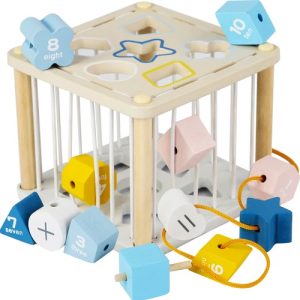 Sorter - wooden sensory cube 22885 (WNDR17249)