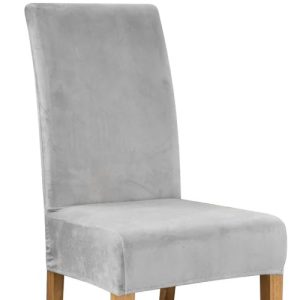 Chair cover - gray velvet Ruhhy 22979 (WNDR17323)