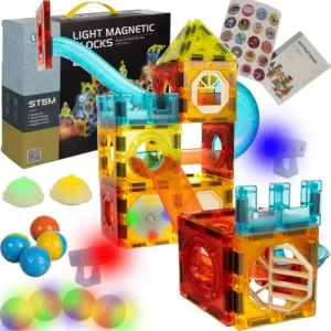 Magnetic blocks - track 83 pieces. Kruzzel 22684 (WNDR17336)