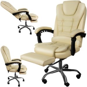 Office chair with footrest - white Malatec 23287 (WNDR17382)