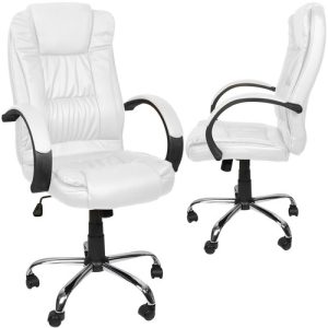 Office chair, eco-leather - white, Malatec 23240 (WNDR17383)