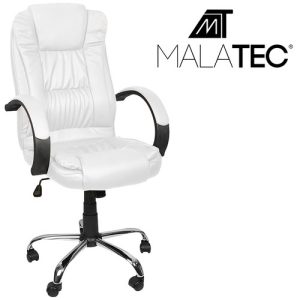 Office chair, eco-leather - white, Malatec 23240 (WNDR17383)