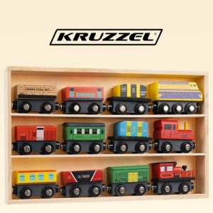 Wooden railway - 12 pieces. Kruzzel 23522 (WNDR17389)